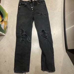 BDG Relaxed Straight Black High Waisted Jeans